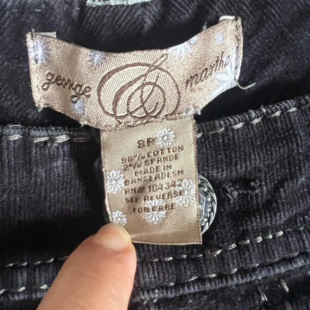 GEORGE & MARTHA black Corduroy pants size 8P